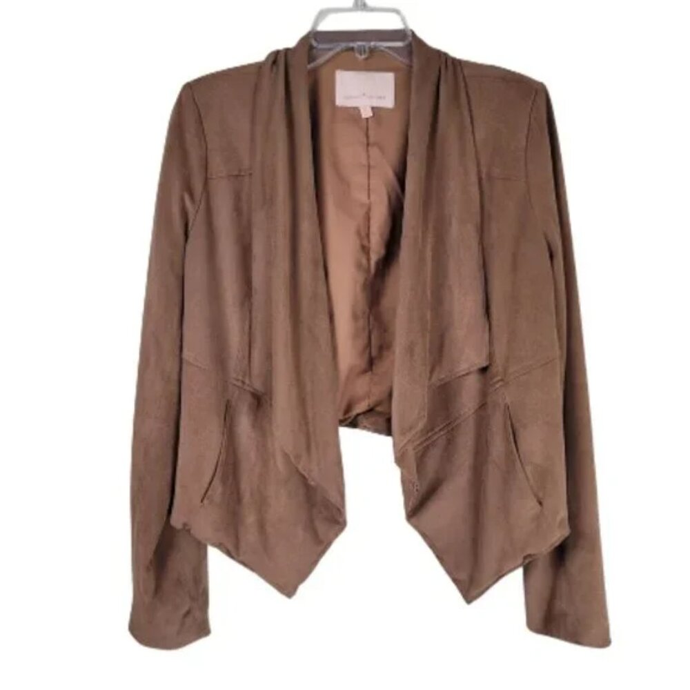 Gibson Latimer Faux Suede Blazer Jacket Womens Small Open Front Festival Western